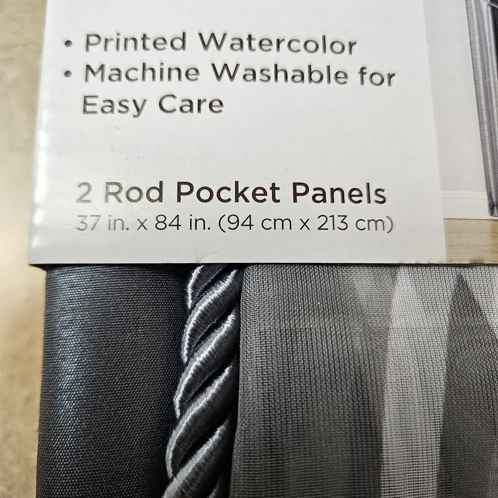 Comfort Bay 5 Pc Curtain‎ Set Worthington 37X84 Window Treatment Sheer + Panels